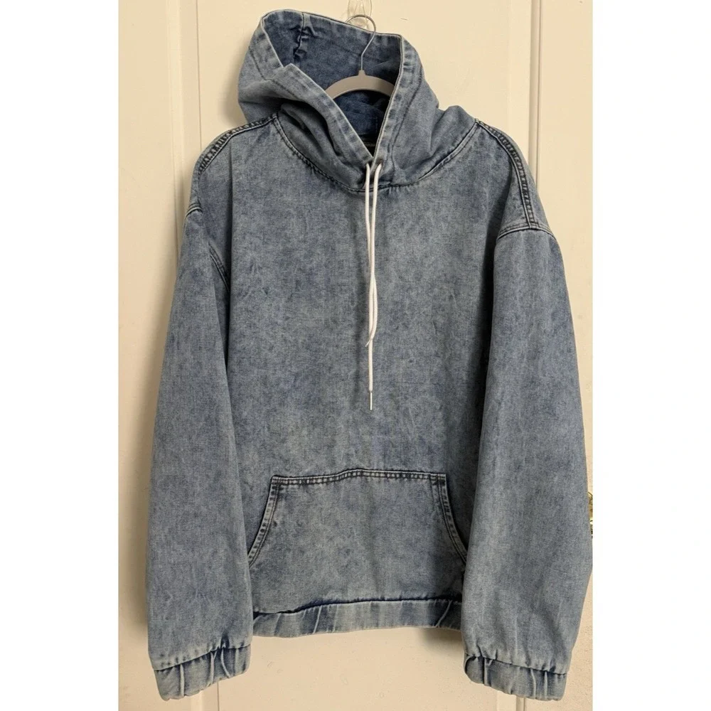 Denim Hoodie Pullover Sweatshirt Manfinity‎ Mens XXL Streetwear Skate Hip Hop